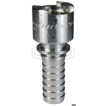 Dixon Dix-Lock N Series Interchange Quick Disconnect Pneumatic Hose Barb Coupler, 1 in Nominal, 500 psi P 4NS8-S